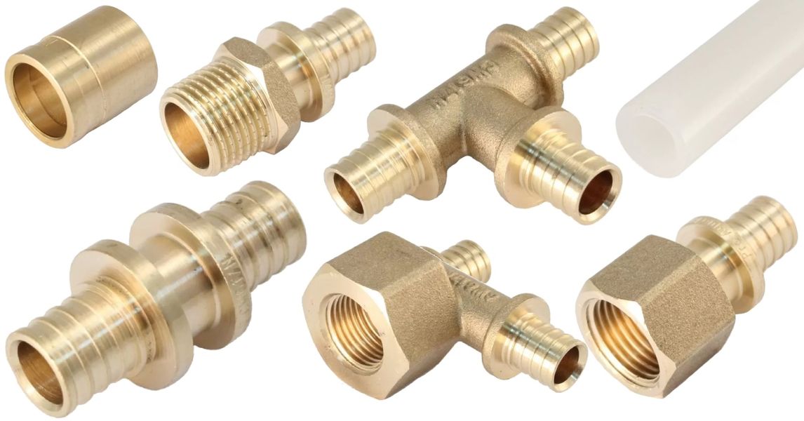 Муфта латунная для PE-X труб Дн 20-1/2″ ВР (ВН) РОС