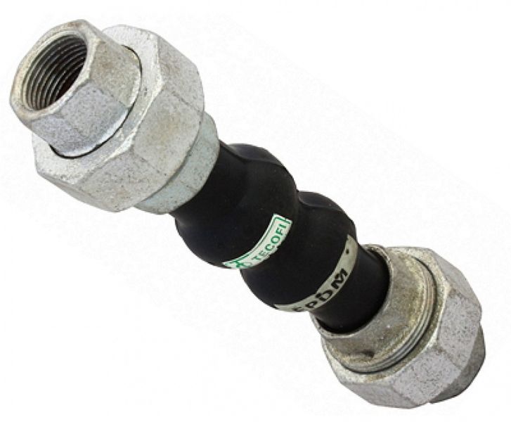Компенсатор резиновый муфтовый (гибкая вставка) Ду-20 G 3/4″ Ру-10/16 EPDM Tecofi DI7140N