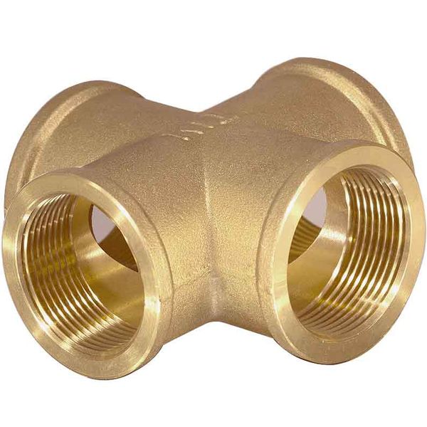 Крестовина латунная ВР (ВН) Ду-15 (1/2″) никель SantechSystems