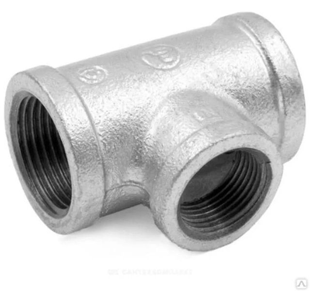 Тройник переходной чугунный оцинкованный ВР (ВН) Ду 50-20 (2″-3/4″)